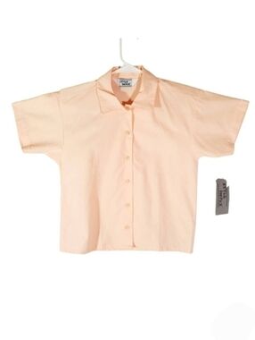 1423 * Style Impax Button Down Short Sleeve Peach Size M NWT Deadstock